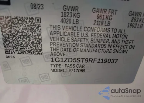 2024 Chevrolet Malibu Fwd 1Lt from USA, damaged, VIN 1G1ZD5ST9RF119037